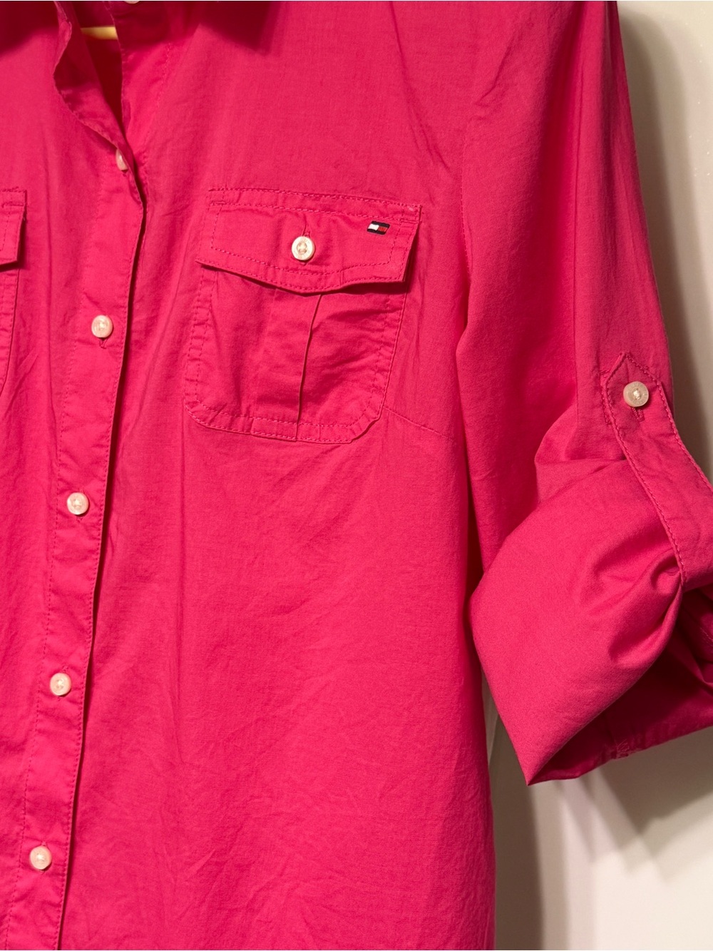 Tommy Hilfiger Magenta Long Sleeve Button-up Shirt - Picture 5 of 6